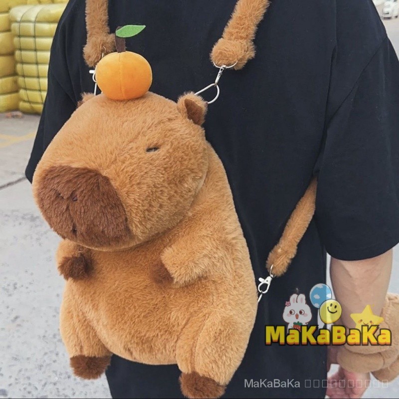 🐻คาปิบารา กระเป๋าเป้สะพายหลัง🐻กระเป๋าเป้สะพายหลัง กระเป๋านักเรียน พิมพ์ลายการ์ตูน Capybara น่ารัก จุของได้เยอะ สําหรับผู้หญิง