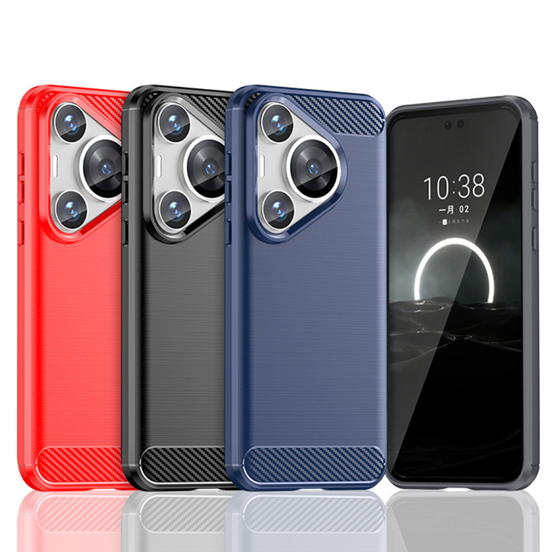 สําหรับ Huawei P70 / P70 Pro / P70 Art Ultra Slim Brushed Texture กันกระแทก Soft TPU Case Cover