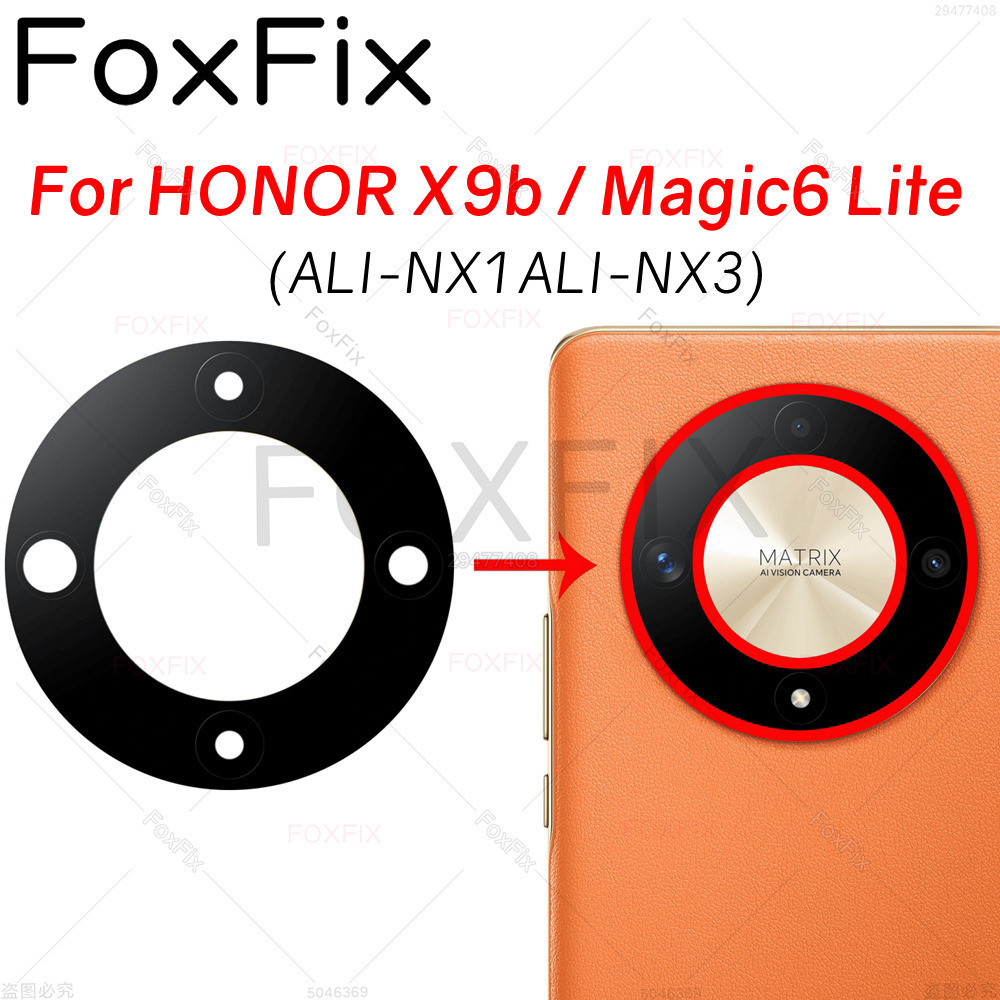 เลนส์กล้องด้านหลัง พร้อมสติกเกอร์กาว แบบเปลี่ยน สําหรับ Honor X9b Magic6 Lite Magic 6 Lite 5G ALI-NX1 ALI-NX3