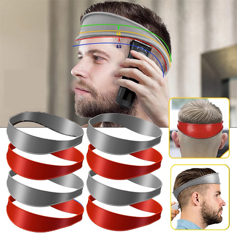 เทมเพลตซิลิโคน DIY สำหรับโกนหนวด ตัดผม สีเทา สีแดง พกพาสะดวก - รูปที่ 6