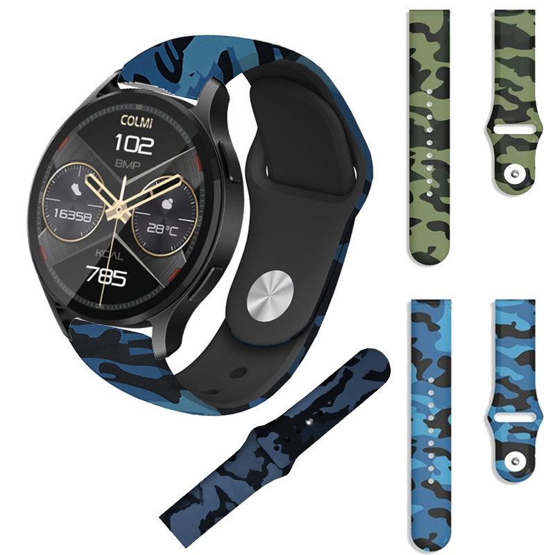 สายนาฬิกาซิลิโคนลายพรางสําหรับ COLMI i28 Ultra สายรัดข้อมือยางเปลี่ยนเข็มขัด Camo