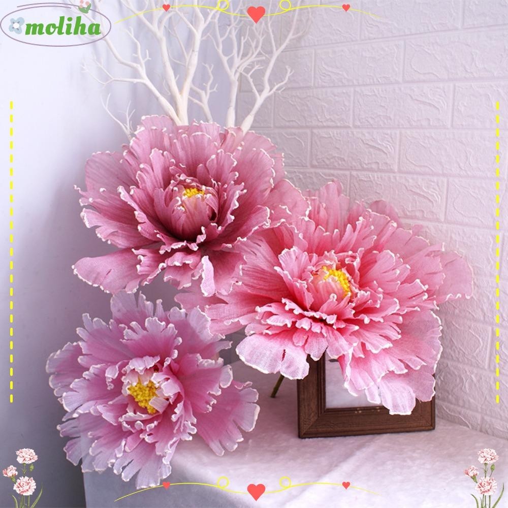 Moliha ดอกไม้ประดิษฐ์ ดอกโบตั๋นปลอม ขนาดใหญ่ 40 ซม. คุณภาพสูง สําหรับตกแต่งบ้าน DIY