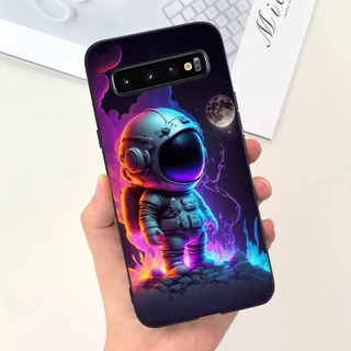 สําหรับ Samsung Galaxy S10 S10 + แมวน่ารัก ไดโนเสาร์ นักบินอวกาศ เคสการ์ตูน Samsung S 10 S10 Plus เคสโทรศัพท์ ซิลิโคน TPU นิ่ม