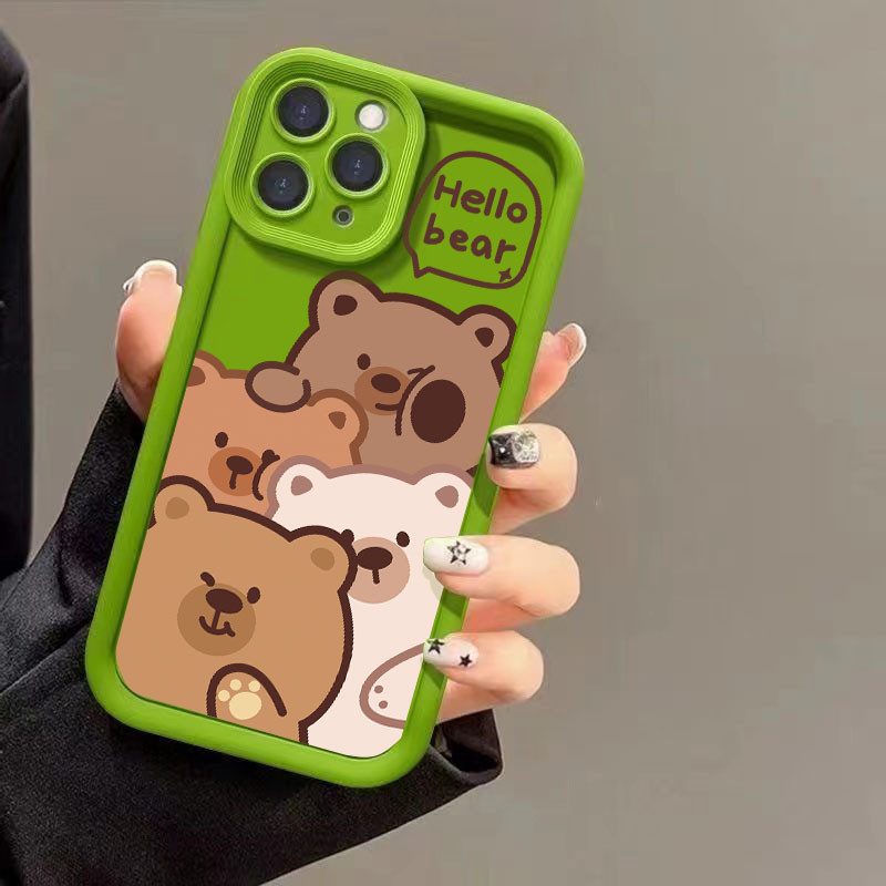 เคส Vivo V29 5G V29E V7 PLUS V7+ V5 PLUS 1808 1812 1806 1811 1814 1816 IQOO Z7X 5G YT09A เคสโทรศัพท์มือถือ แบบนิ่ม ลายหมีน้อยน่ารัก สําหรับ