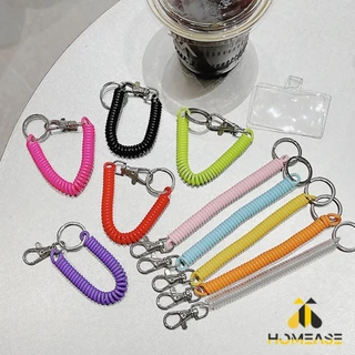 HA พวงกุญแจเชือกยางยืดหลากสี แบบยืดหดได้ Coil Springs Keychain