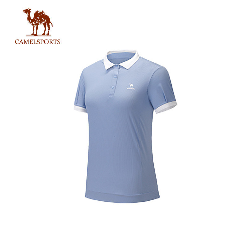 CAMEL SPORTS เสื้อยืดโปโล แขนสั้น ระบายอากาศ แบบแห้งเร็ว ป้องกันแดด เหมาะกับฤดูร้อน สําหรับผู้หญิง