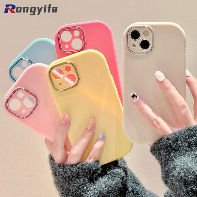 น ่ ารัก Macaron รูปไข ่ โทรศัพท ์ สําหรับ OPPO A79 5G A2 A1 Pro 5G A1x A15 A15s A12e A9 A5 2020 A3s F11 R17 ปลอกสีทึบ Candy สี Simple Frosted Matte ซิลิโคนครอบคลุมคู ่ กรณี
