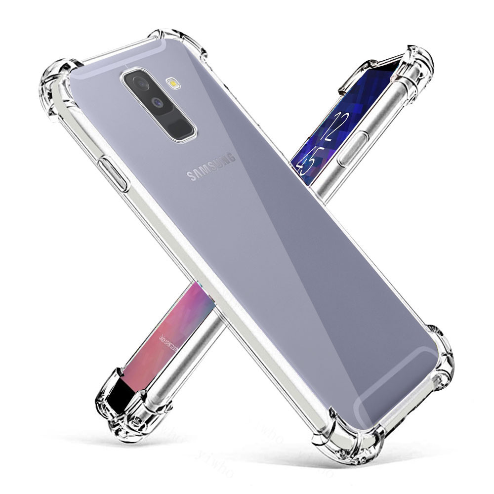 สําหรับ Samsung A6 Plus กรณี Clear กันกระแทกซิลิโคนนุ ่ มป ้ องกันกันชนกรณี Clear Coque สําหรับ Samsung Galaxy A6 Plus A6Plus เคสโทรศัพท ์