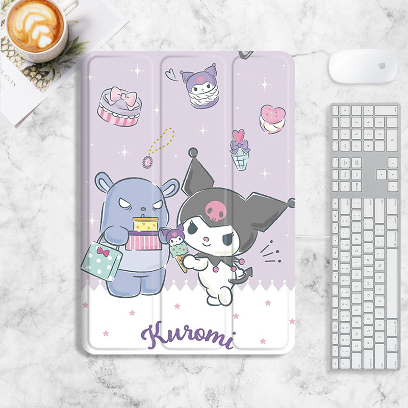 เคสคุโรมิ iPad 10.2 gen7/8/9 เคส iPad gen10 pro11 2022 pro12.9 เคส iPad air1/2/3/4/5 mini6 gen5/6 เคสช ่ องใส ่ ปากกา