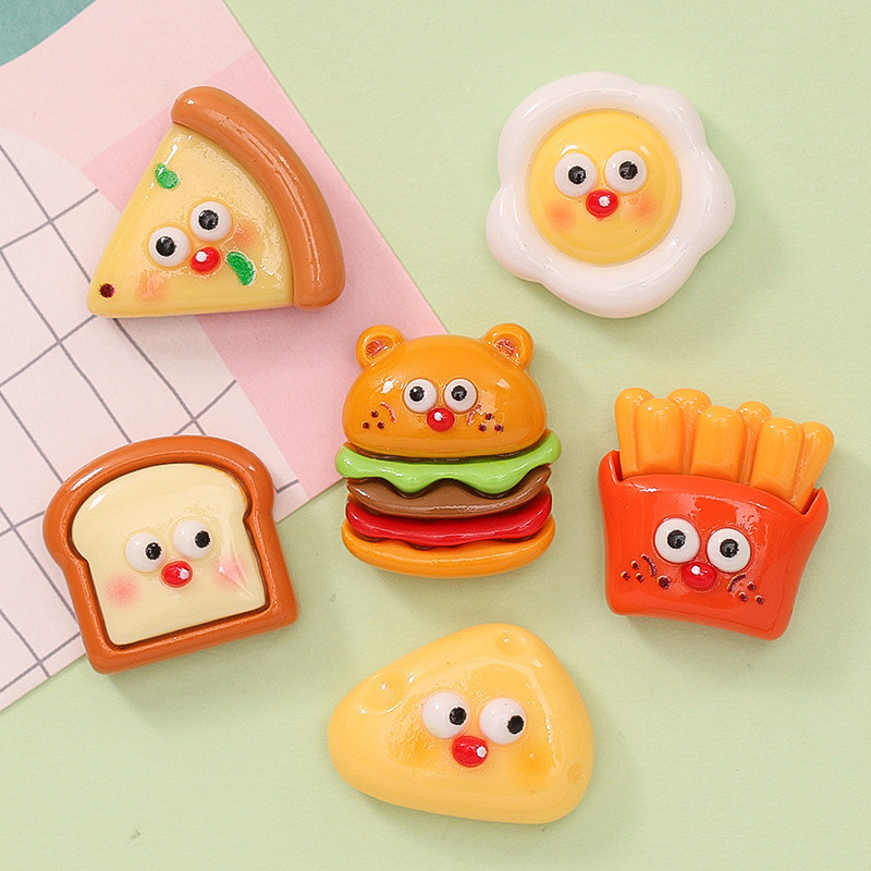 อุปกรณ์เรซิน diy ของเล่นอาหารจําลองเบอร์เกอร์ไข่ดาว French Fries Toast diy ครีมกาวเคสโทรศัพท์อุปกรณ์เสริม diy อุปกรณ์เสริมผมเครื่องประดับวัสดุ