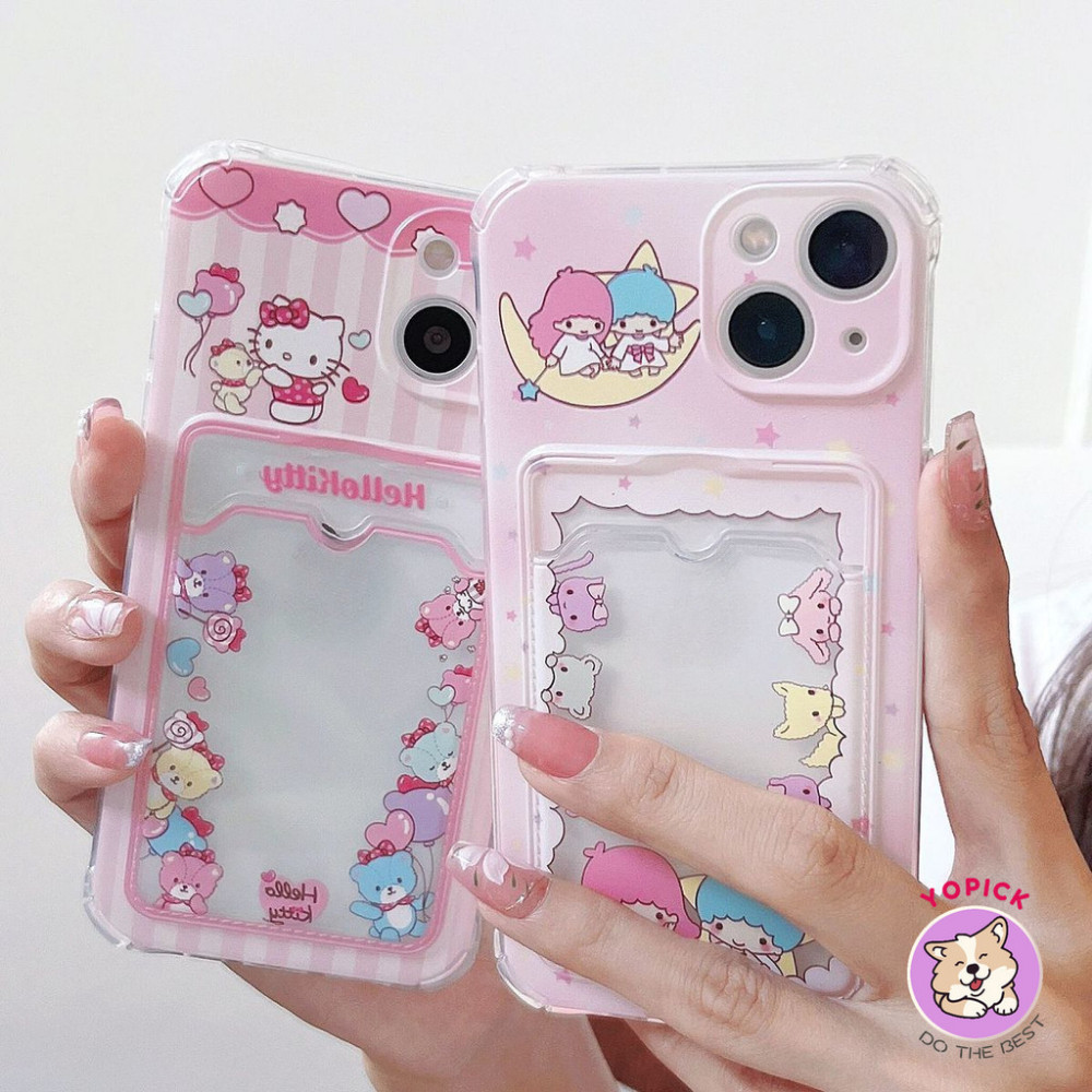 เคสโทรศัพท์สําหรับiphone 15promax Photoกระเป๋าสตางค์กระเป๋า15pro 14plus 14pro 13 12 11 xr 7plus xsmax XSฝาครอบโทรศัพท์กรณีGminiสาวการ์ดShock-Resistantคู่ฤดูใบไม้ผลิฤดูร้อนการ์ตูนโปร่งใสKB