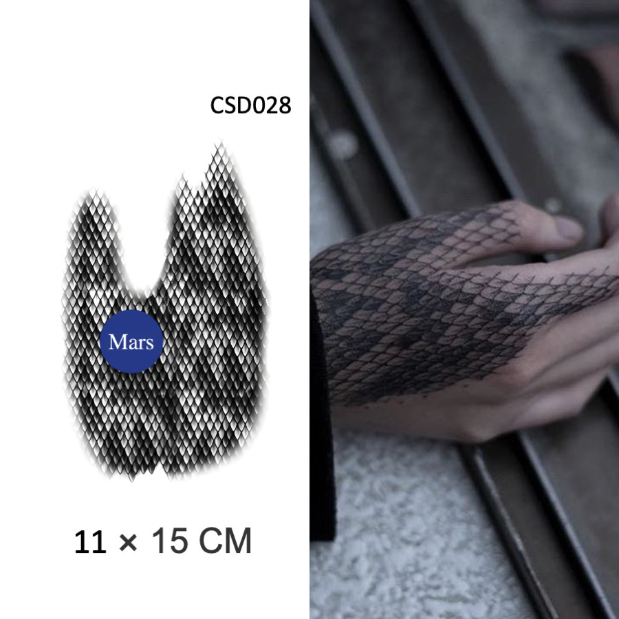 Mars Tattoocommon Tattoo รอยสักสี ติดทนนาน สติ๊กเกอร์รอยสักชั่วคราว รอยสักปลอม สเกลงู CSD028