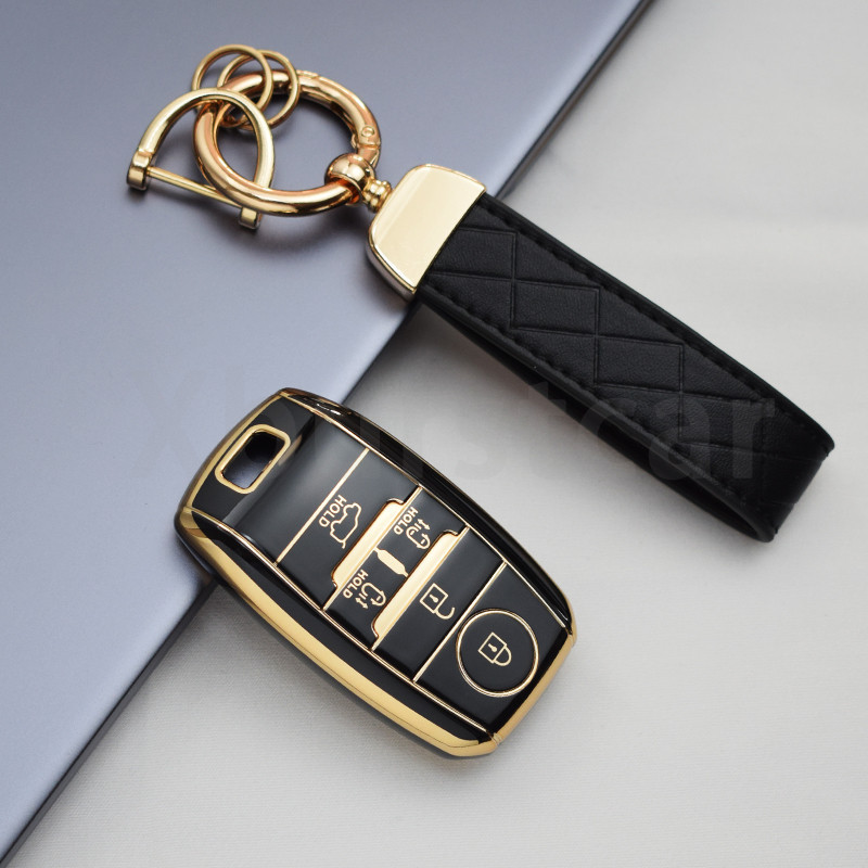 5 ปุ่ม TPU ฝาครอบกุญแจสําหรับ KIA Sedona 2020 Sorento Grand Carnival 2015 2016 2017 2018 2019 ผู้ถือกุญแจรถพวงกุญแจเชลล์