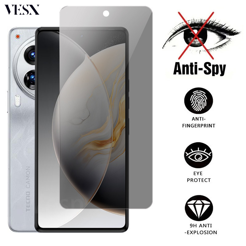 ฟิล์มกระจก ฟิล์มกันเสือก กันมอง Tecno Camon 30 20 19 18T 17 17P 16 15 Premier 12 Air Pova 6 Neo 5 4 
