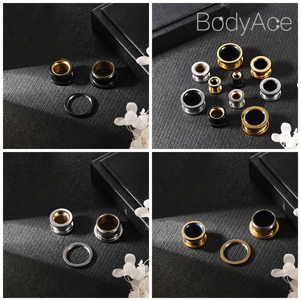 Bodyace ยอดนิยมหู Gauge ขนาดใหญ่เนื้อ Stretcher 1 PC สแตนเลสสตีลหู Expander Double Ear Plug และอุโมงค์เครื่องประดับ - รูปที่ 2