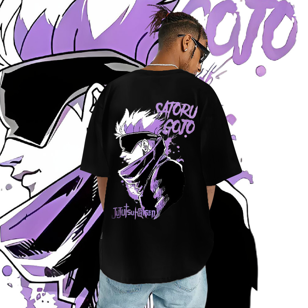 อนิเมะ Jujutsu Kaisen Gojo Satoru หัวกะโหลกศีรษะ รูปแบบ หลวม สวมใส่ทุกวัน ท็อปส์