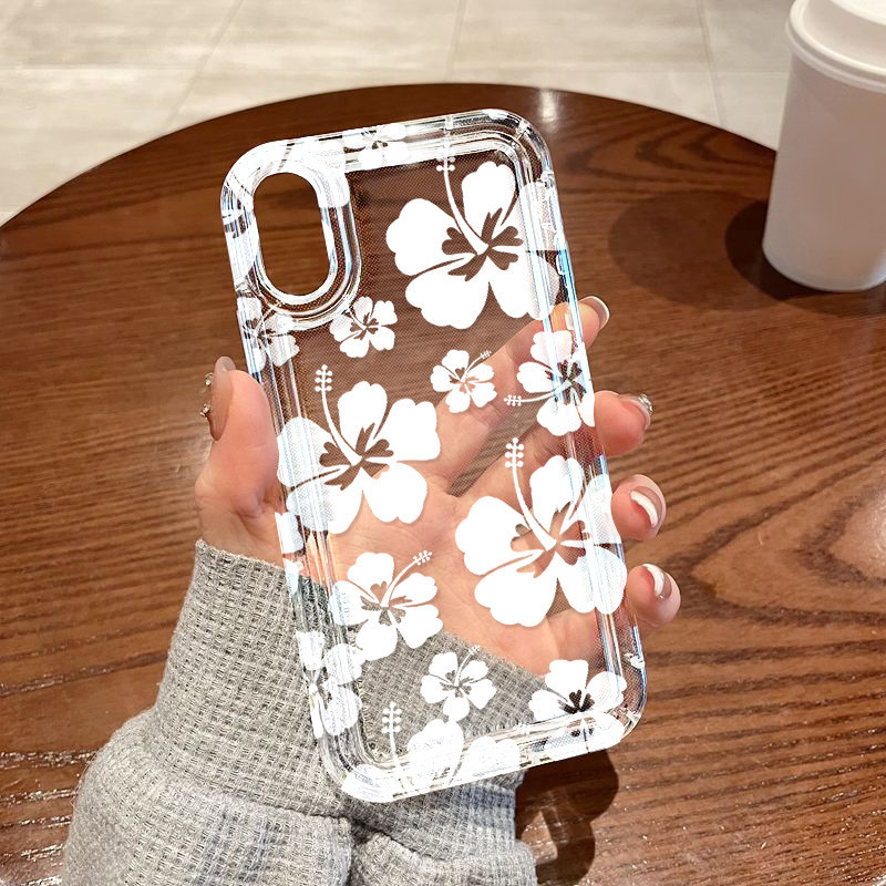 เคสโทรศัพท์ใส TPU แบบนุ่มสำหรับ iPhone 15 Pro 11 12 13 14 Pro Max 6 7 8 Pus XR X XS Max SE ลายดอกไม้ เคสซิลิโคนกันกระแทก