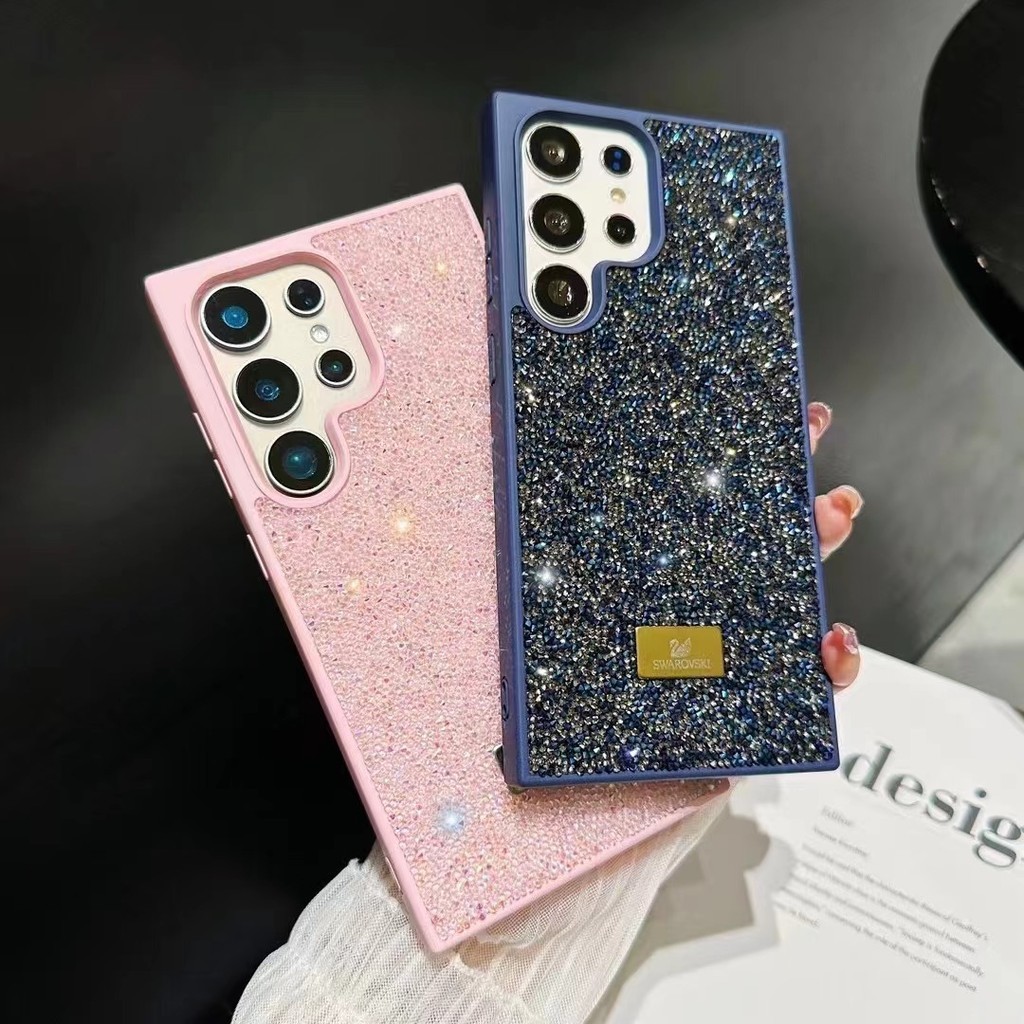 SAMSUNG หรูหราแฟลชrhinestoneสําหรับsamsung Galaxy S24 S23 Ultra S24ultra S23ultraแฟชั ่ นฝาครอบโทรศัพท ์ นุ ่ ม