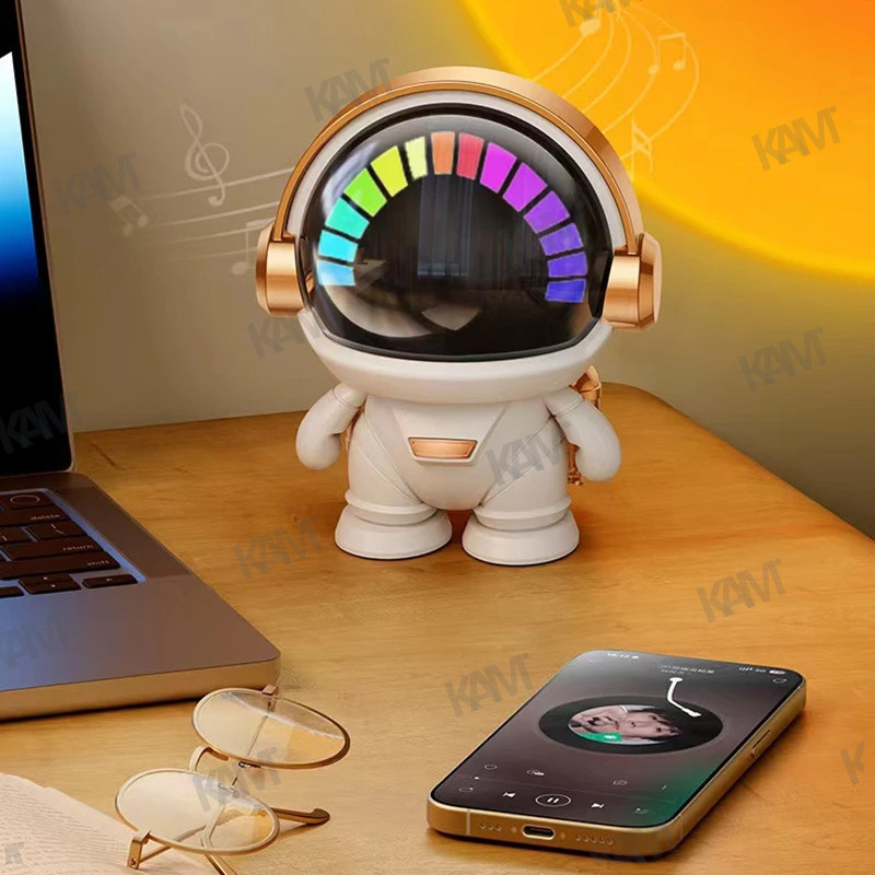 Kam ใหม่ LED นักบินอวกาศลําโพงบลูทูธลําโพง Hi-Fi ลําโพงพกพาสเตอริโอ TWS Couplet น่ารักเดสก์ท็อป Space หุ่นยนต์ซับวูฟเฟอร์พร้อมไฟ RBG ลําโพงไร้สายกลางแจ้ง - รูปที่ 3