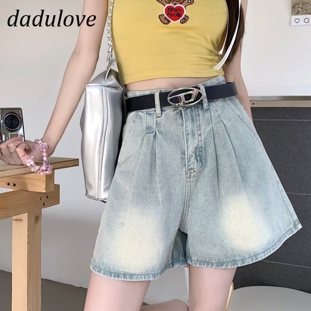 DaDulove New American Ins High Street Retro Denim Shorts Niche High Waist Wide Leg Pants Large Size Hot Pants