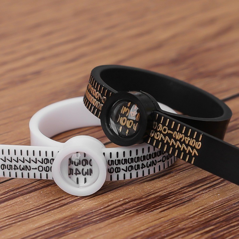 Sizer พร้อม Agnifier - วัดขนาด UK/US - เครื่องมือวัดแหวน - อุปกรณ์เครื่องประดับ - สีดําและสีขาว, พลาสติก, นํากลับมาใช้ใหม่ได้ - รูปที่ 6