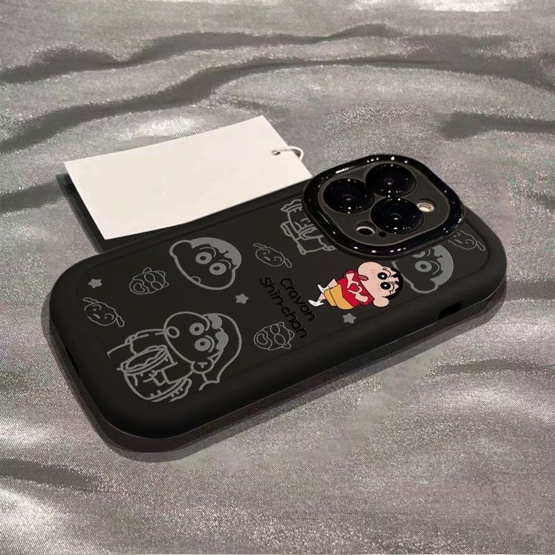 Iphone 15 14 13 12 11 Pro Max X Xr Xs Max 7 8 Plus SE2020 เคสโทรศัพท์การ์ตูนชุดนอน Crayon Xiaoxin คู่ฝาครอบโทรศัพท์นุ่ม