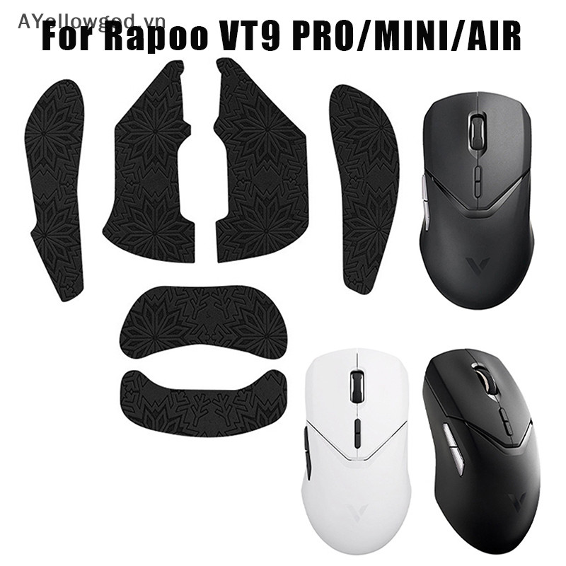 Ayellowgod Mouse Grip เทปสติกเกอร์สําหรับ Rapoo VT9 PRO MINI AIR Anti-Slip ดูดซับเหงื่อสีดํา Gaming 