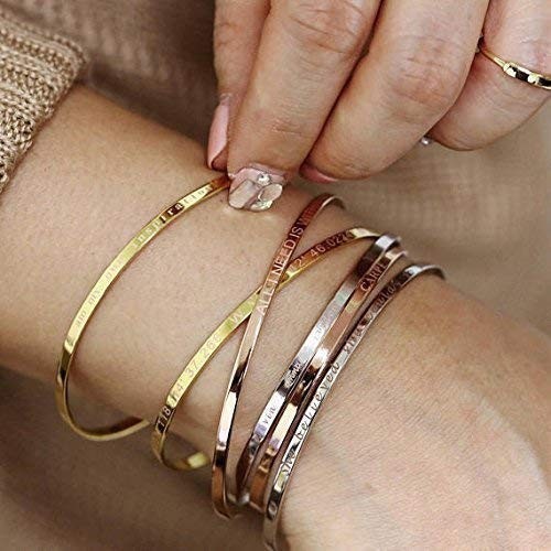 Vnox ส่วนบุคคล 3 มม.ถึง 16 มม.ผู้ชายผู้หญิงแบน Skinny Cuff กําไลข้อมือสร้อยข้อมือของขวัญสําหรับแม่พ่อน้องสาว