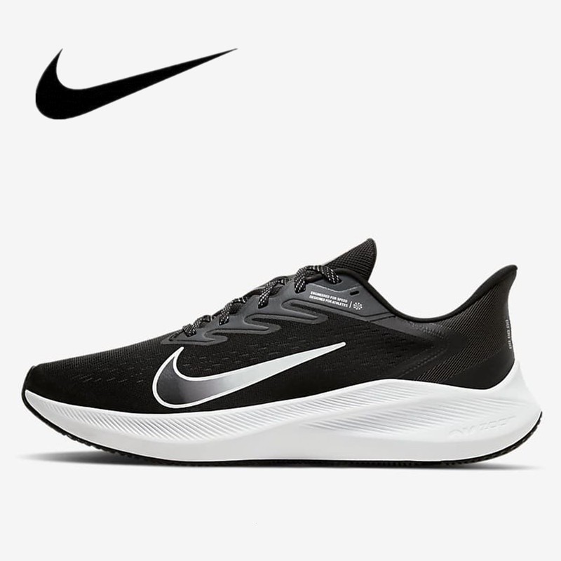 Nike Zoom winflo 7 รองเท้าวิ่งผู้ชายรองเท้าผ้าใบวิ่งออกกําลังกายกันกระแทกตัดต่ํารองเท้ากีฬาระบายอากา