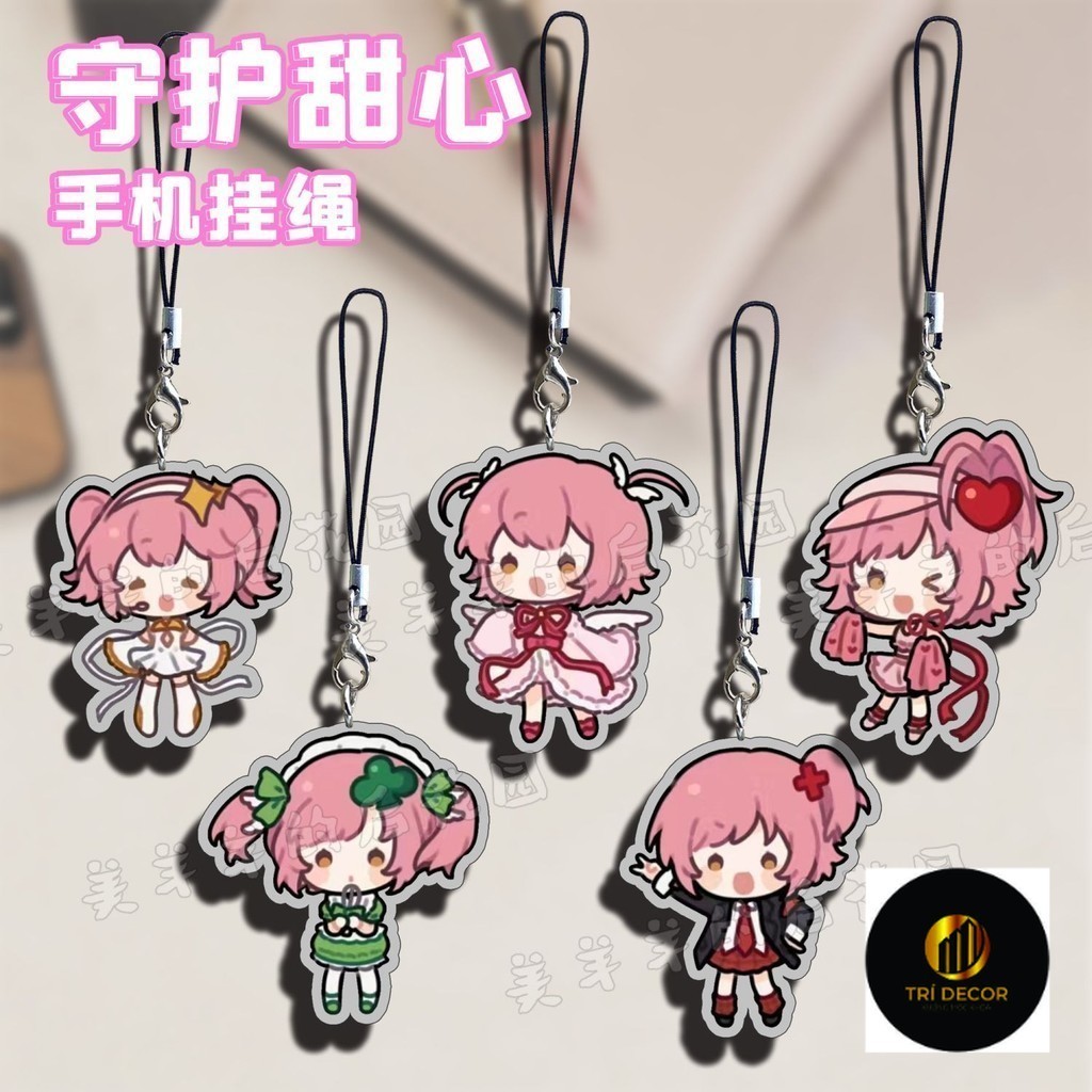Shugo Chara โทรศัพท์ Lanyard Hinamori Amu อะคริลิคจี้ Kawaii Ran Miki Suu Dia แขวนเชือกเส้นเล็กอุปกรณ์เสริม Easy Lanyard