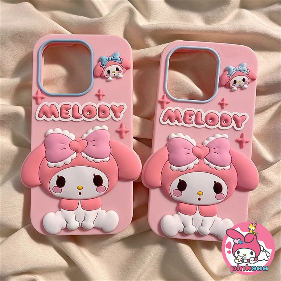 Melody กรณีโทรศัพท์เข้ากันได้กับ iPhone 15 11 14 13 12 Pro Max X Xr Xs Max 7 8 6 6s Plus การ์ตูนน่ารักซิลิโคนเหลวนุ่มป้องกันการตกกรณีป้องกัน