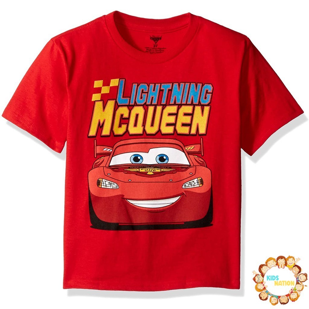 เสื้อยืด พิมพ์ลาย Disney McQueen Cars Lightning สําหรับเด็ก