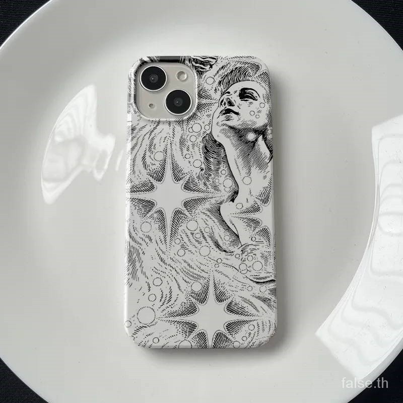 Retro simple high-end sense line Starsเปลือกโทรศัพท์มือถือสําหรับiPhone charger iPhone 13 14 Pro Max 15 plus XR 8 Plusกันฝุ่นXR 7 plus XS Max 12 Pro Max 11 เคสซิลิโคนป้องกันการล่มสลาย