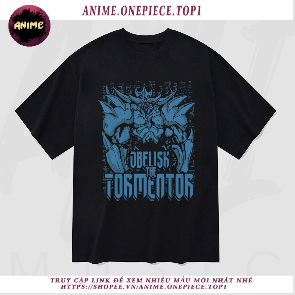 ยูกิโอ! Yu-gi-oh เสื้อยืด Unisex! Obelisk the Tormentor Oversize 100% Short Sleeve Cotton