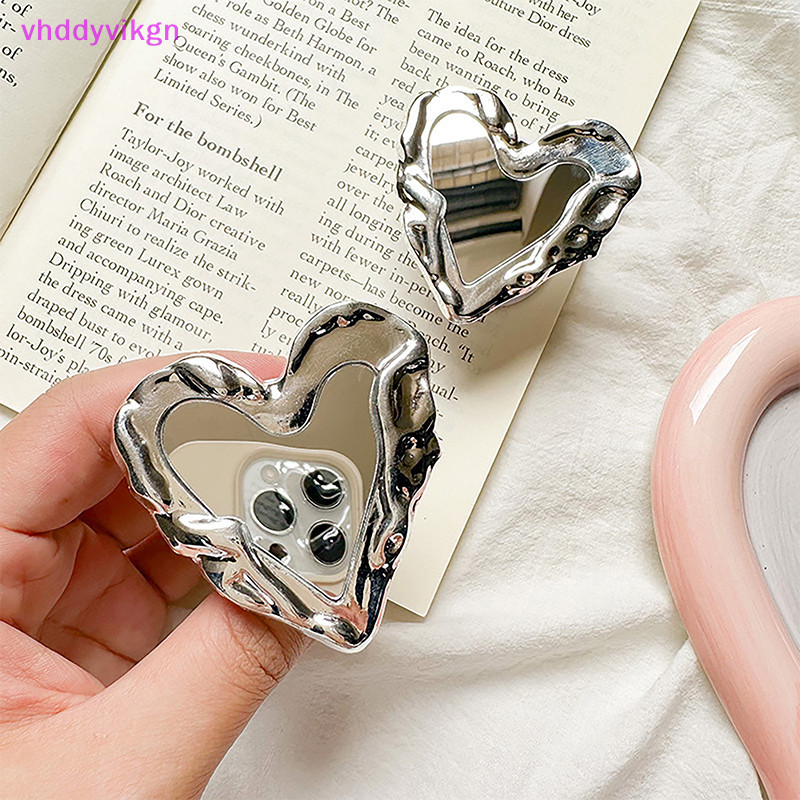 Vhdd เกาหลี Silver Heart Grip Tok กระจกหรูหราผู้ถือนิ้วมือ Griptok ขาตั้งมือถือโทรศัพท์มือถือสนับสนุนอุปกรณ์เสริมโทรศัพท์สมาร์ท TH