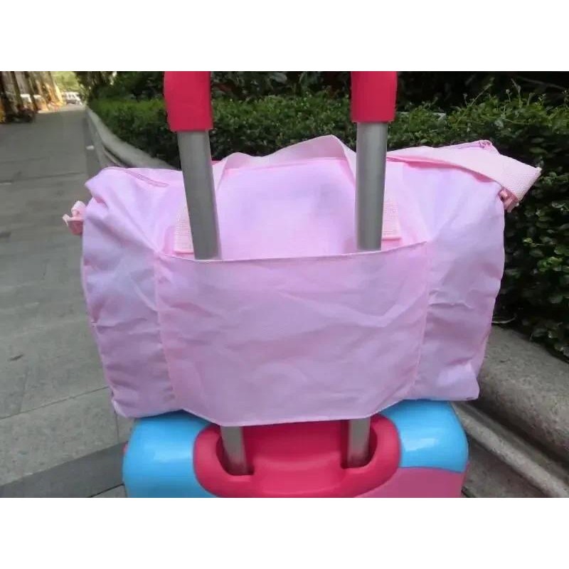 Sanrio Hello Kitty Cinnamoroll การ์ตูนพับกระเป๋าเดินทางผู้หญิง Carry-on Duffel กระเป๋า Crossbody กระเป๋าปรับรถเข็น