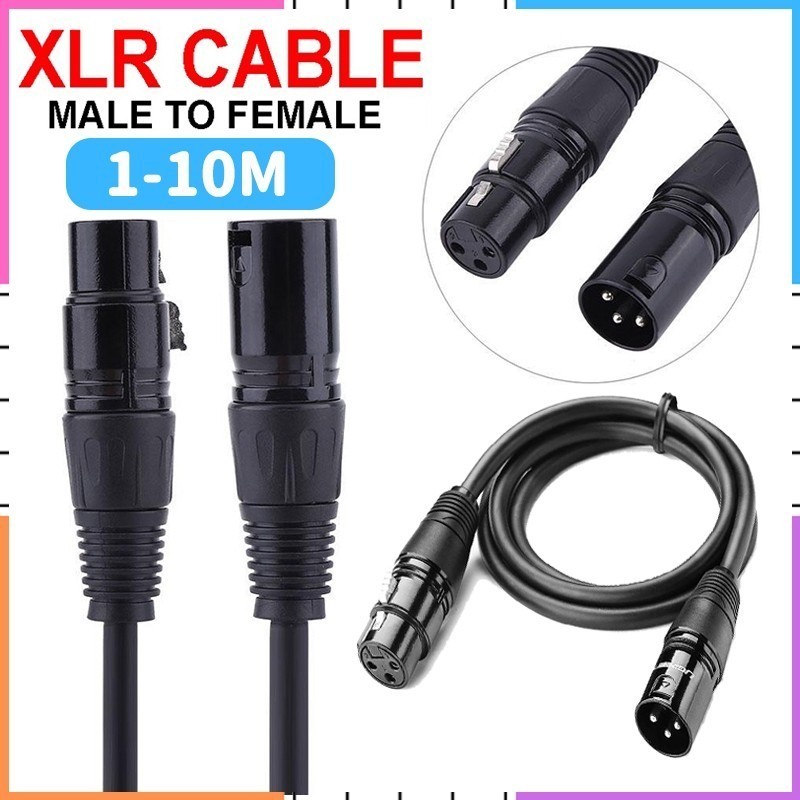 พร้อมสต็อกDMXสายเสียงสายไฟขั้วต่อ XLR 3-Pin ชายหญิงสาย XLR สําหรับไมโครโฟนเสียงเวทีไฟ
