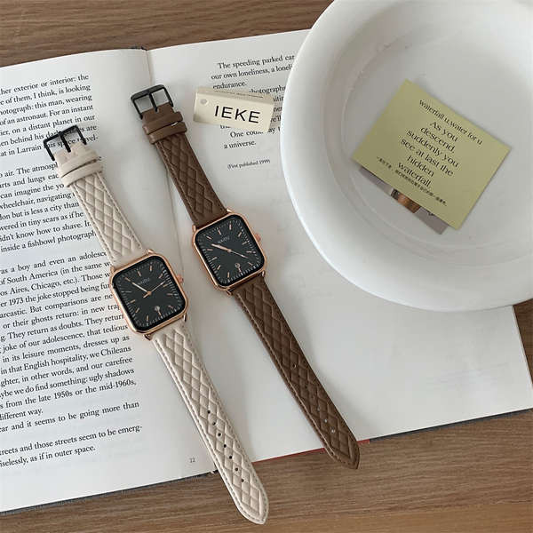 นาฬิกาเด็ก timex นาฬิกาปฏิทินวินเทจสำหรับนักเรียนหญิง chic มินิมอลสแควร์หน้าปัดศิลปะแมทช์ง่ายเข็มขัดนาฬิกาควอตซ์ผู้ชาย
