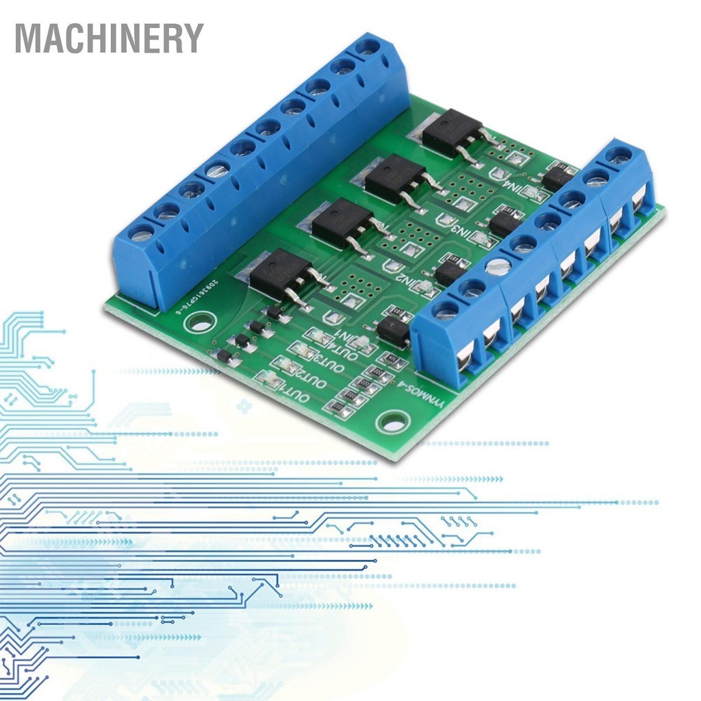 Machinery PWM 4 ช่อง MOS FET โมดูล PLC Amplifier Circuit Board 3-20V ถึง 3.7-27VDC 10A