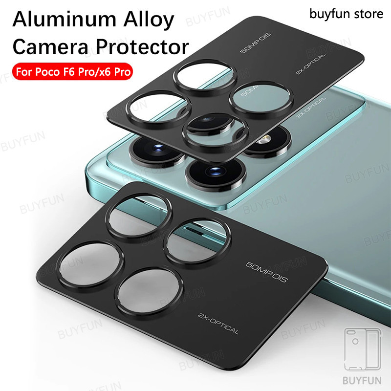 ฝาครอบตัวป้องกันเลนส์กล้องด้านหลังสําหรับ Xiaomi Poco F6 Pro 5G pocophone X6 Pro 6F เลนส์ด้านหลัง Matel แหวนฟิล์มแก้ว