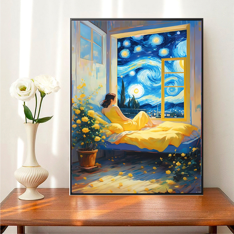 ระบายสีตามเลข 30*40CM ภาพวาดตกแต่งอะคริลิก ของเล่นวาดภาพ ของขวัญเด็ก กระตุ้นจินตนาการ