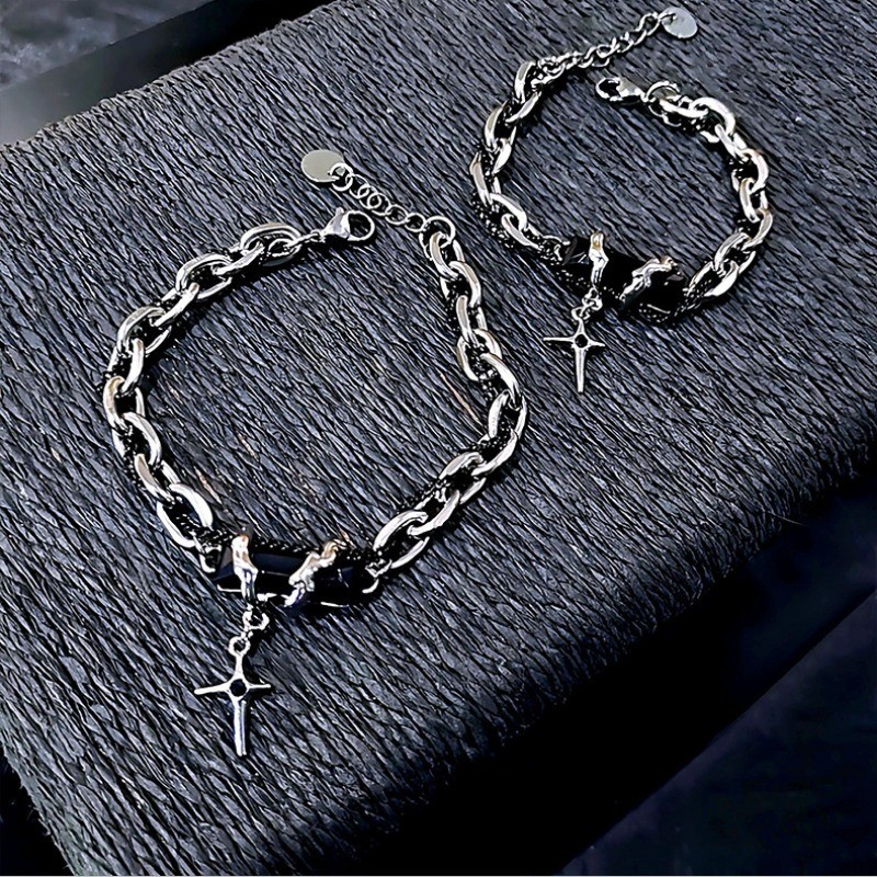 จี้อัญมณีสีดําโซ่มือ-ข้ามหนามสร้อยข้อมือหนาม-เครื่องประดับเครื่องประดับ-ของขวัญวันวาเลนไทน์-โกธิค,พังก์,เกาหลี อิน - รูปที่ 4