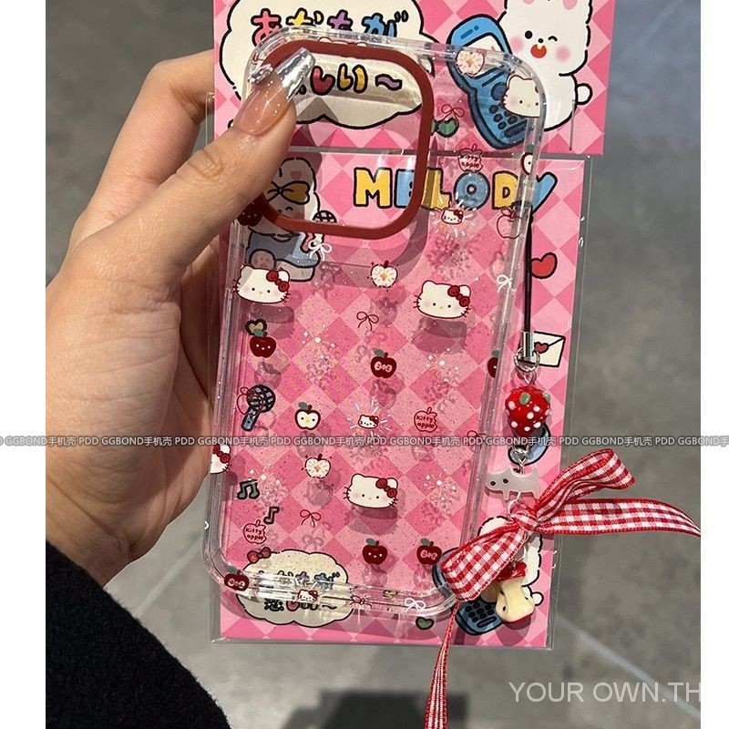 น่ารัก kt Cat ภาพประกอบ iPhone15promax เหมาะสําหรับ 12pro สร้างสรรค์น่ารัก 11 Soft Case 13/14pro Shock-proof 12 โปร่งใส 7/8p โทรศัพท์มือถือป้องกันกรณี XR X XS Max G7ST