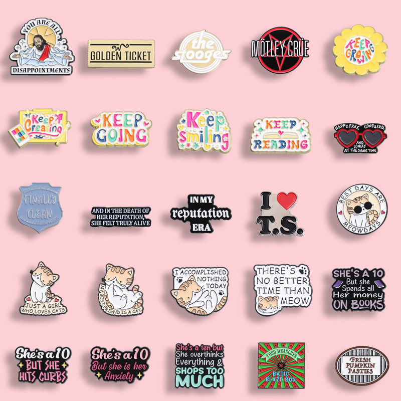 "Creative การ์ตูนพระเยซู Taylor Joker Band Slogan Series" "Enamel เข็มกลัดแฟชั่นเสื้อผ้าอุปกรณ์เสริมกระเป๋า Badge ของขวัญสําหรับเพื่อน