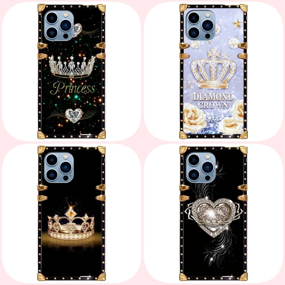ปลอกสําหรับ OPPO A79 A38 A18 A57 A77 A58 A78 A17K A98 A55 A54 A96 A95 A15S A35 4G 5G Crown Diamond Tideแบรนด์แฟชั่นสแควร์เคสโทรศัพท์