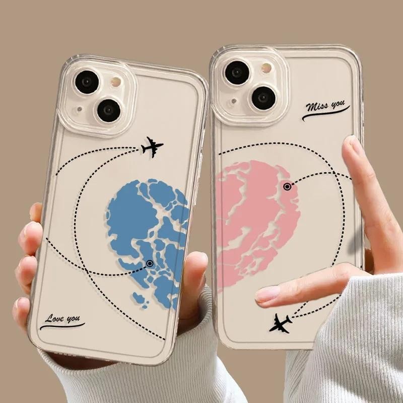 Love Heart คู่คนรักสําหรับ Samsung Galaxy A54 A25 A13 A12 A51 A71 A05 A52 A53 A50 A30 A32 A42 A23 เคสโทรศัพท์นุ่มการ์ตูนโปร่งใสกรณีซิลิโคนกันชน