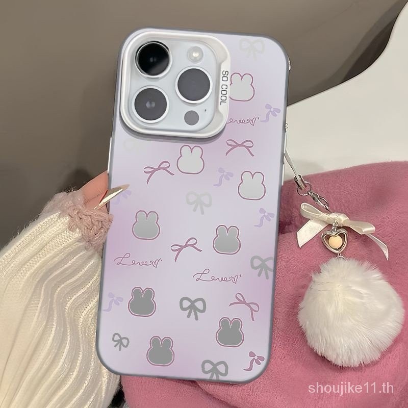 ใหม ่ Creative Niche น ่ ารักไล ่ โทนสีกระต ่ ายสีม ่ วงเหมาะสําหรับ Apple 15/14/13 เคสโทรศัพท ์ iPhone12/11Promax7/8plus UKVR