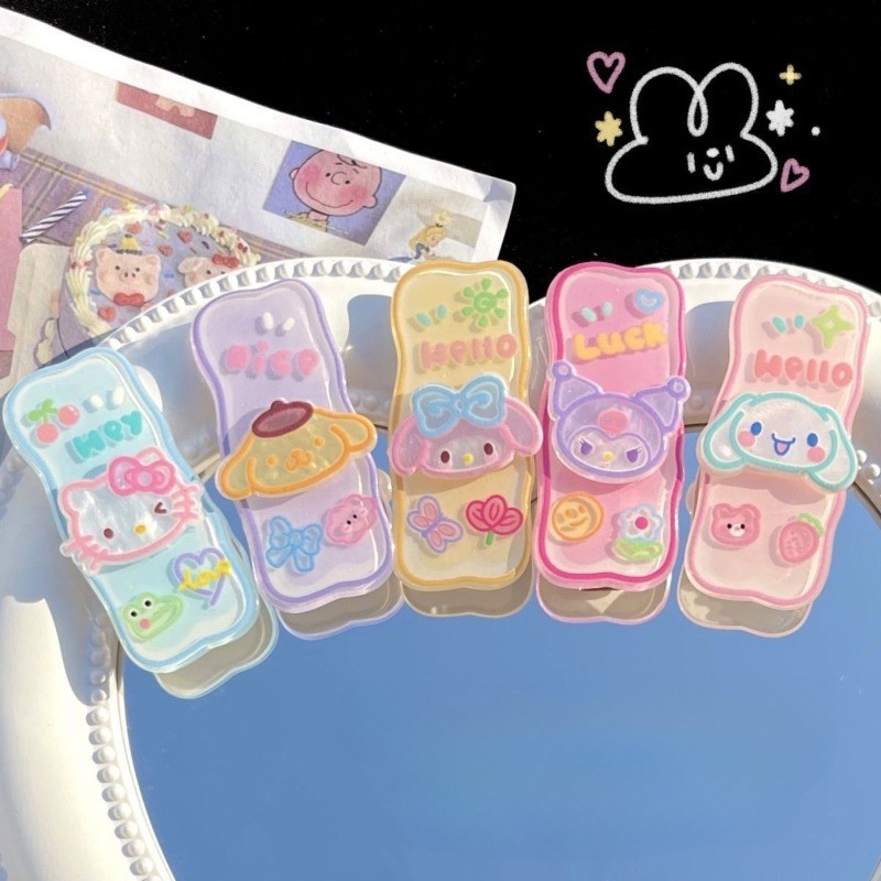 Randomly Shipped Giant Cute Cat Rectangular Hair Clip, Sweet Girl Heart Cartoon Little Dog Bangs Duck Beak Clip Hair Accessories
