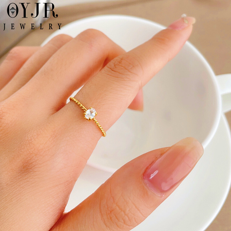 OYJR แหวนเพชรสวยๆ แหวนสแตนเลสแฟชั่นสำหรับผู้หญิง ราคา ถูกที่สุด ดีลบีเคเค แกลเลอรีภาพที่ 6