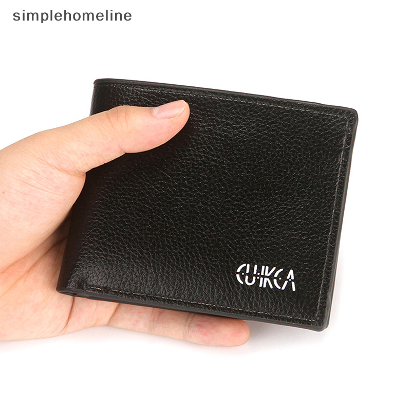 [simplehomeline ] Vintage Pu Leather Short Mens Small Wallet Simple Practical Lightweight Card Holder Purse New Stock